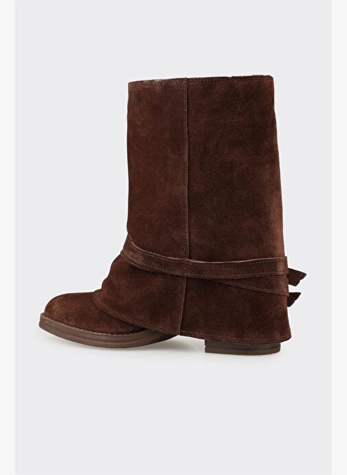 Kahve Deri Kadın Western Bot - Görsel 4