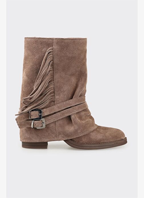 Vizon Deri Kadın Western Bot - Görsel 2