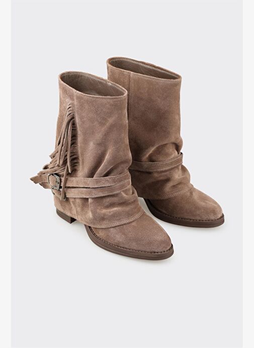 Vizon Deri Kadın Western Bot - Görsel 3