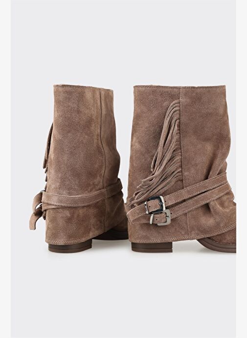 Vizon Deri Kadın Western Bot - Görsel 5