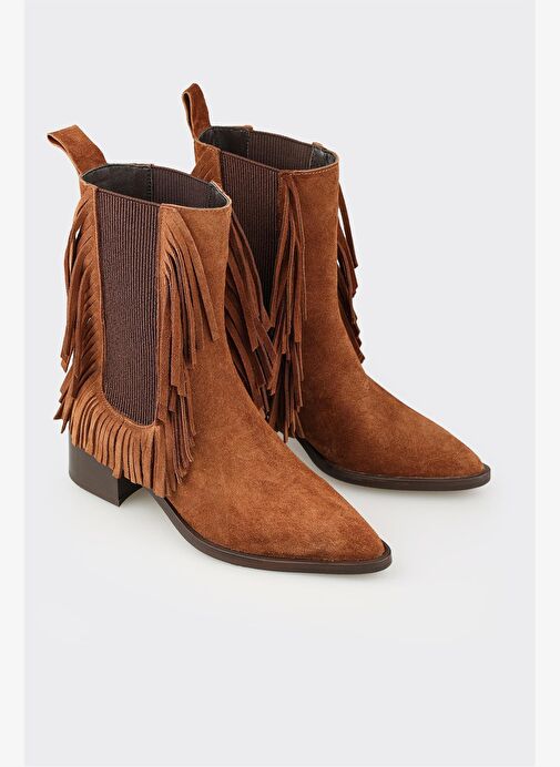 Taba Deri Kadın Klasik Bot - Görsel 3