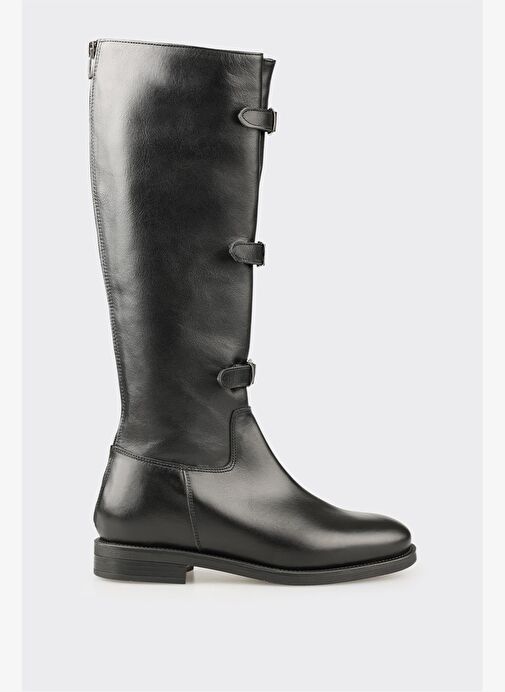 Siyah Deri Kadın Çizme - Görsel 2