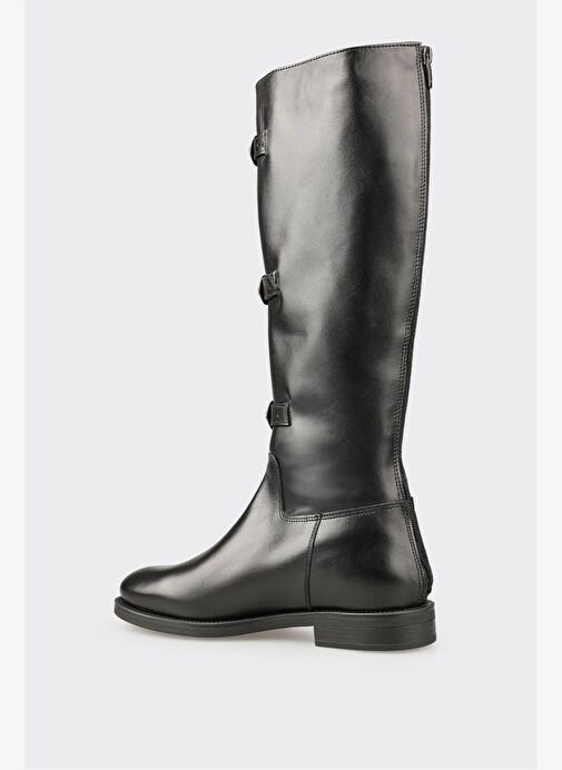 Siyah Deri Kadın Çizme - Görsel 4