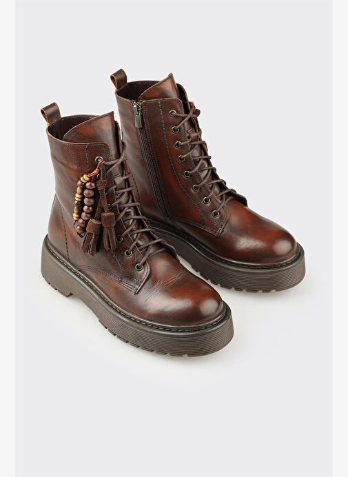 Kahve Deri Kadın Günlük Bot - Görsel 3