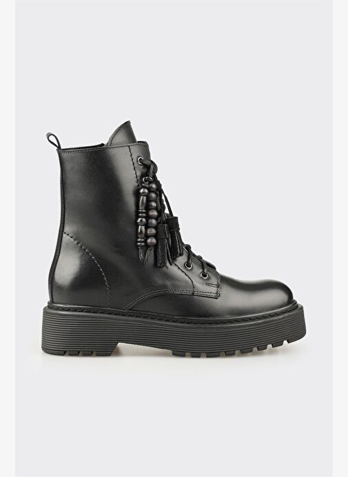 Siyah Deri Kadın Günlük Bot - Görsel 2