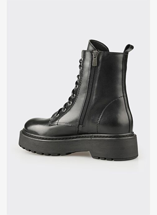 Siyah Deri Kadın Günlük Bot - Görsel 4