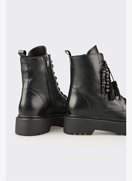 Siyah Deri Kadın Günlük Bot - Görsel 5