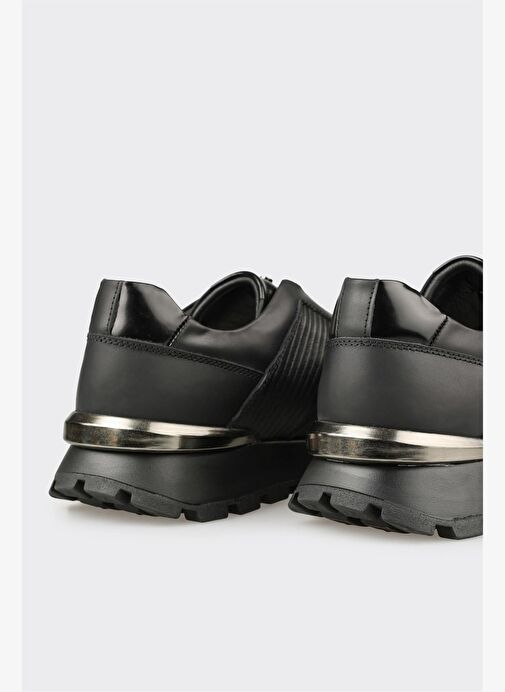 Siyah Deri Erkek Spor Ayakkabı - Görsel 6