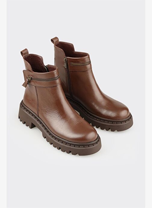 Kahve Deri Kadın Günlük Bot - Görsel 3