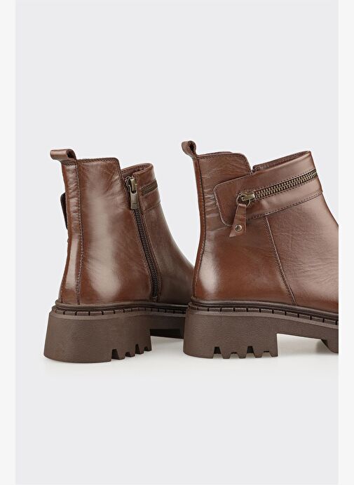 Kahve Deri Kadın Günlük Bot - Görsel 5