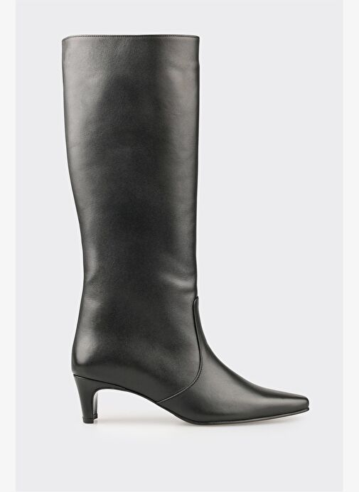 Siyah Deri Kadın Çizme - Görsel 2