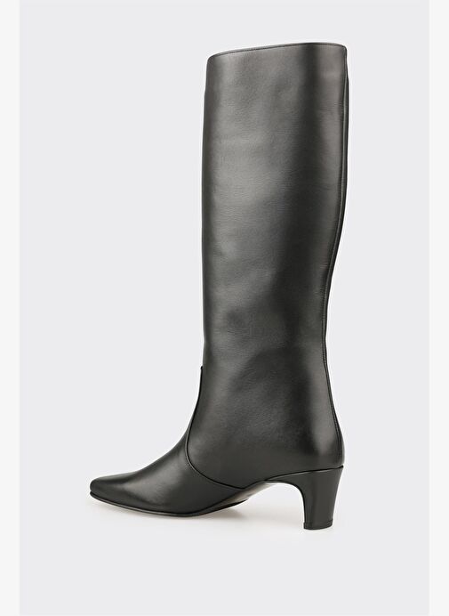 Siyah Deri Kadın Çizme - Görsel 4