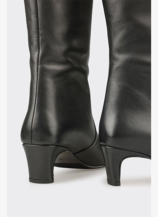 Siyah Deri Kadın Çizme - Görsel 5