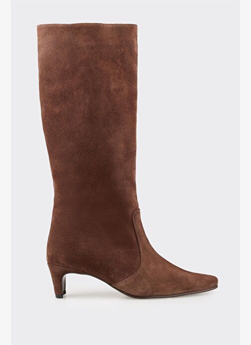 Kahve Deri Kadın Çizme - Görsel 2