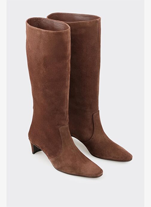 Kahve Deri Kadın Çizme - Görsel 3