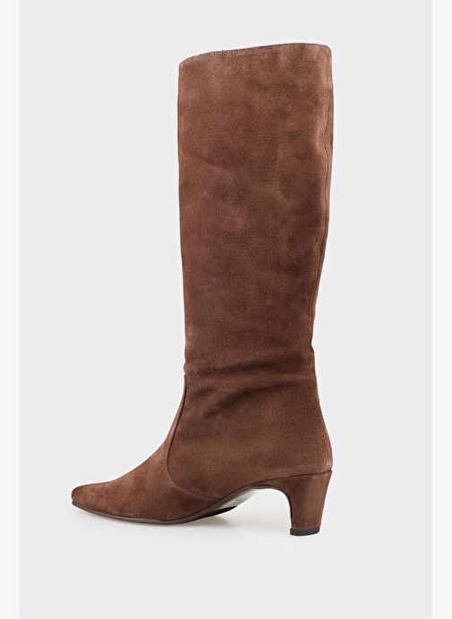 Kahve Deri Kadın Çizme - Görsel 4