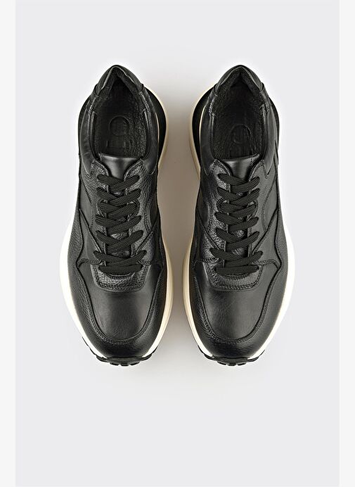 Siyah Deri Erkek Spor Ayakkabı - Görsel 5