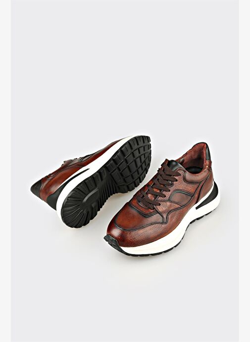 Kahve Deri Erkek Spor Ayakkabı - Görsel 4