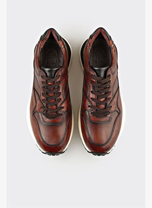 Kahve Deri Erkek Spor Ayakkabı - Görsel 5