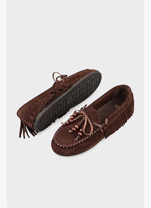 Kahve Deri Kadın Günlük Ayakkabı - Görsel 4