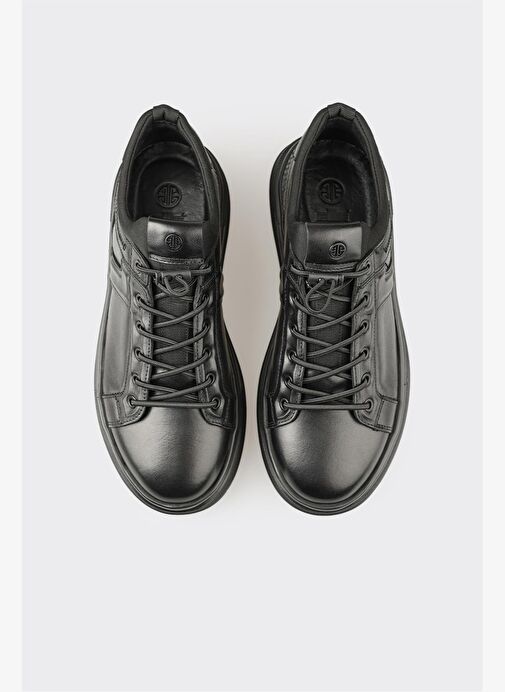 Siyah Deri Erkek Spor Ayakkabı - Görsel 5