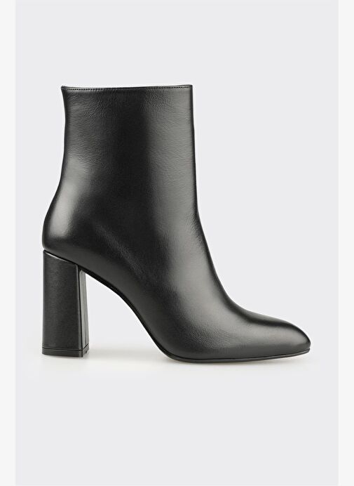 Siyah Deri Kadın Klasik Bot - Görsel 2