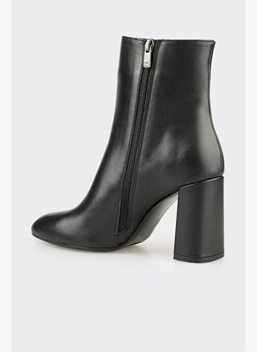Siyah Deri Kadın Klasik Bot - Görsel 4