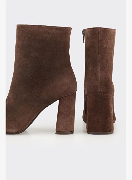 Kahve Deri Kadın Klasik Bot - Görsel 5