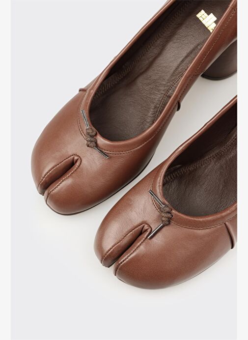 Kahve Deri Kadın Topuklu Ayakkabı - Görsel 5