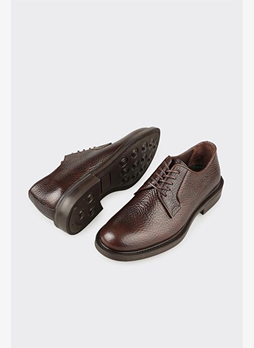 Kahve Deri Erkek Günlük Ayakkabı - Görsel 4