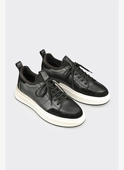 Siyah Deri Erkek Spor Ayakkabı - Görsel 3