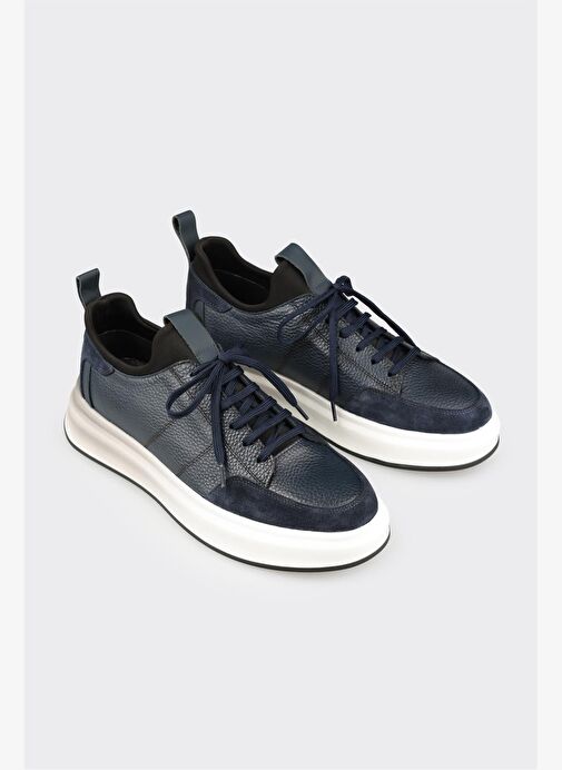 Lacivert Deri Erkek Spor Ayakkabı - Görsel 3