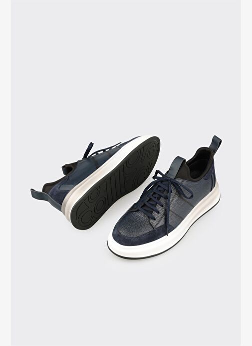 Lacivert Deri Erkek Spor Ayakkabı - Görsel 4