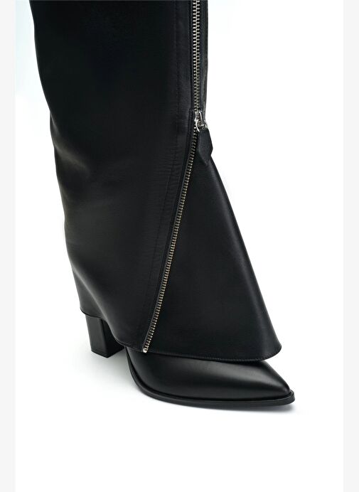 Chapman Deri 10 Cm Topuklu Çizme - Görsel 4
