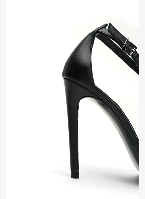 Elegant Mini Deri 10 Cm Topuklu Ayakkabı - Görsel 4