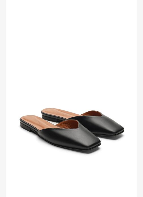 Fleur Deri 2 Cm Düz Terlik - Görsel 3