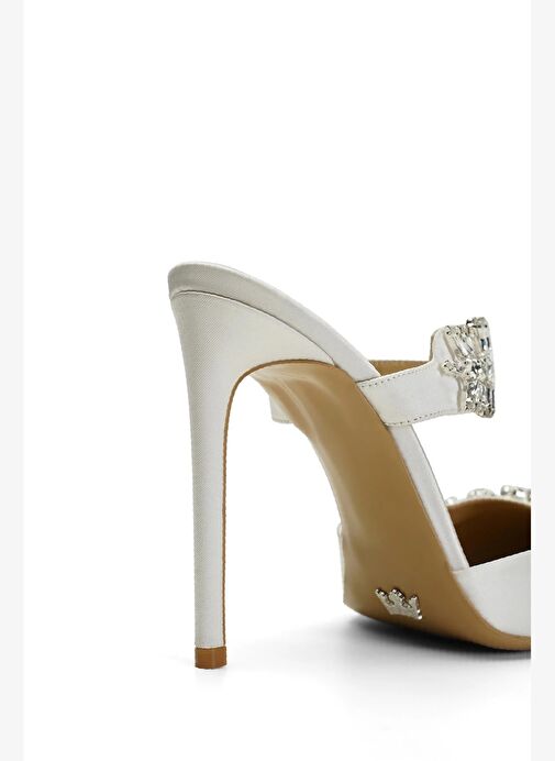 Kaıtly Saten 10 Cm Topuklu Terlik - Görsel 5