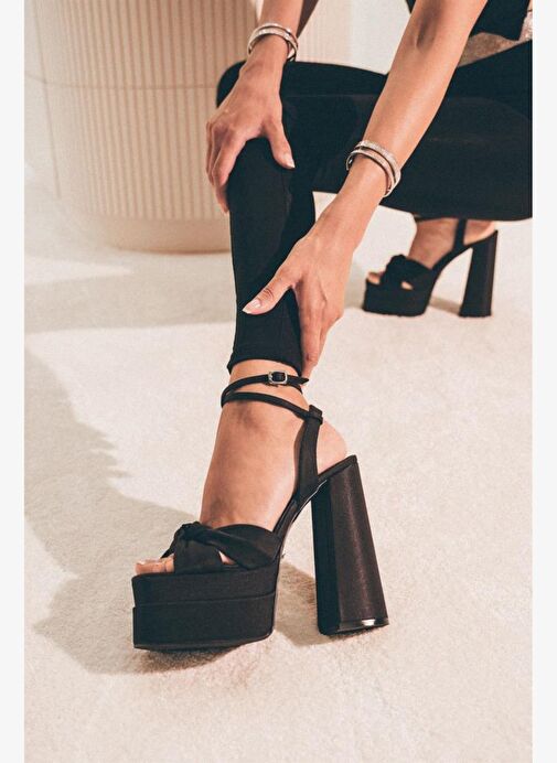Lorena Saten 14 Cm Platform Topuklu Ayakkabı - Görsel 6