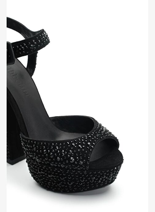 Nıfty Taşlı Süet 14 Cm Platform Topuklu Ayakkabı - Görsel 4