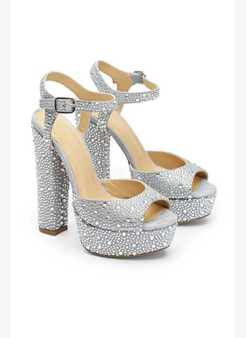 Nıfty Taşlı Süet 14 Cm Platform Topuklu Ayakkabı - Görsel 3