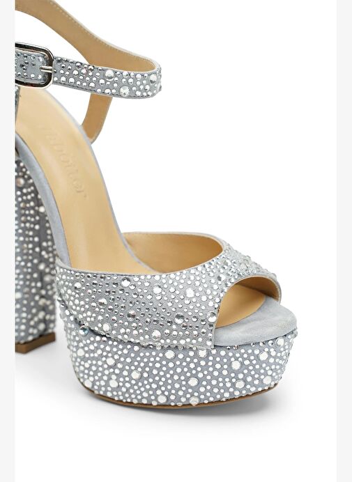 Nıfty Taşlı Süet 14 Cm Platform Topuklu Ayakkabı - Görsel 4