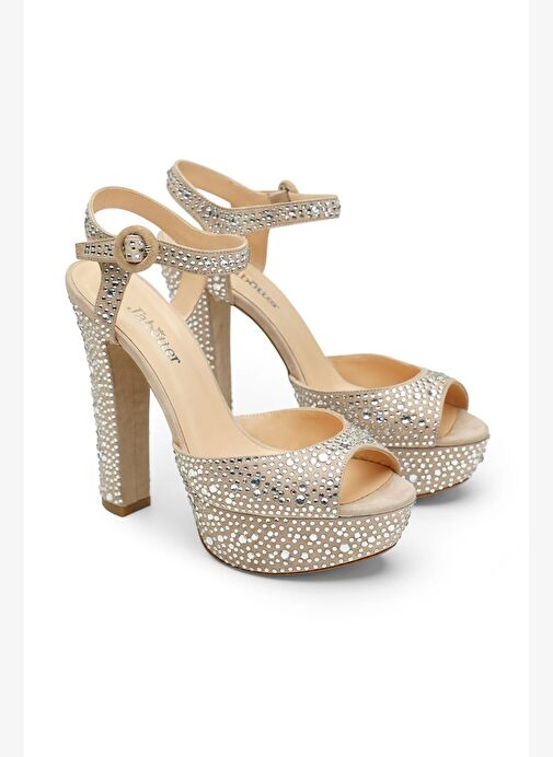 Nıfty Taşlı Süet 14 Cm Platform Topuklu Ayakkabı - Görsel 3