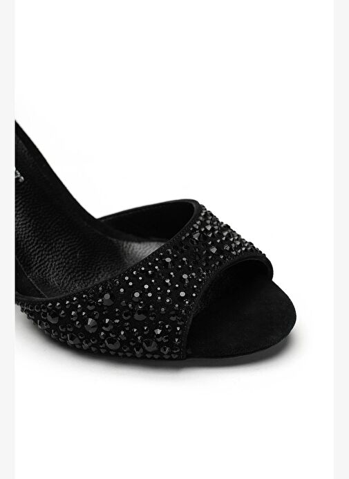 Nicy Taslı Süet 8 Cm Topuklu Ayakkabı - Görsel 4