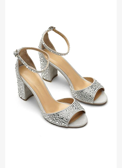 Nicy Taslı Süet 8 Cm Topuklu Ayakkabı - Görsel 3