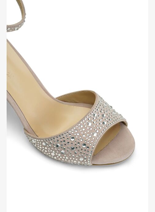 Nicy Taslı Süet 8 Cm Topuklu Ayakkabı - Görsel 4