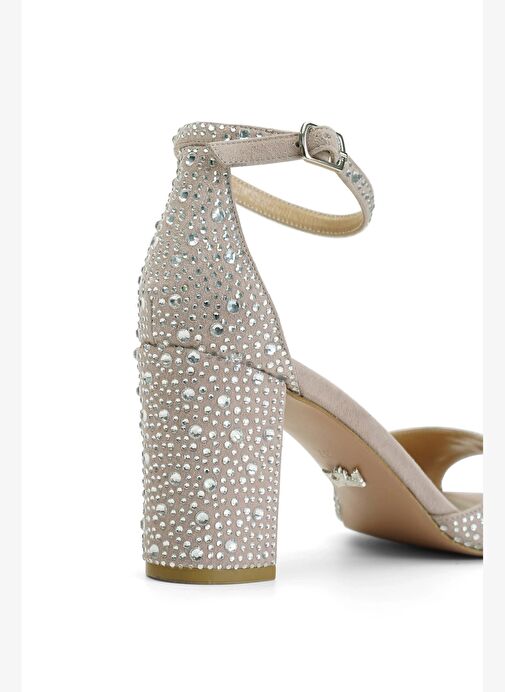 Nicy Taslı Süet 8 Cm Topuklu Ayakkabı - Görsel 5