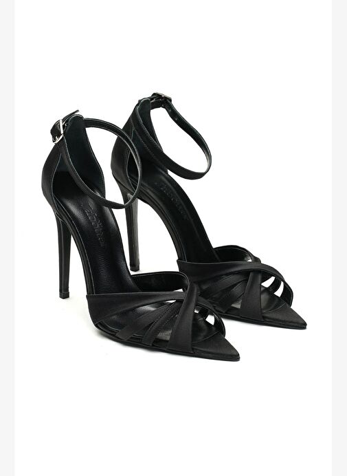 Violine Saten 10 Cm Topuklu Ayakkabı - Görsel 3