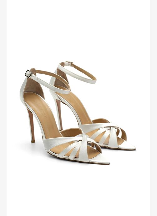 Violine Saten 10 Cm Topuklu Ayakkabı - Görsel 3