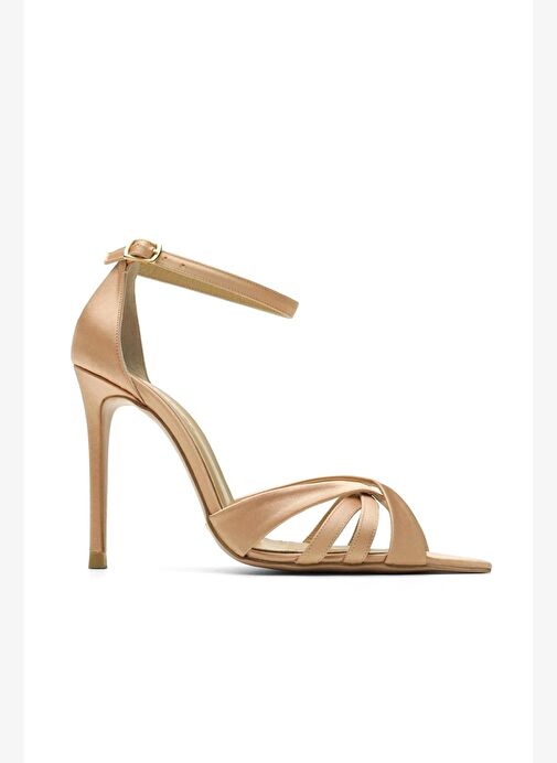 Violine Saten 10 Cm Topuklu Ayakkabı - Görsel 2