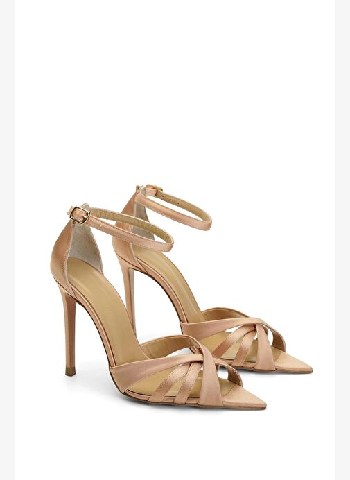 Violine Saten 10 Cm Topuklu Ayakkabı - Görsel 4